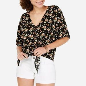 🌸New🌸 Floral Tie Blouse Top Ultra Flirt Sz S NWT